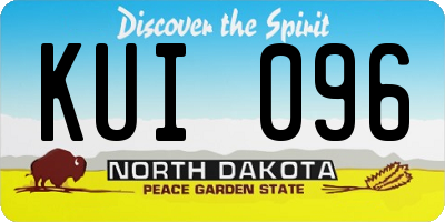 ND license plate KUI096