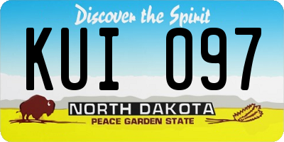 ND license plate KUI097