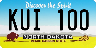 ND license plate KUI100