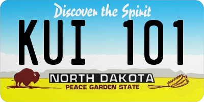 ND license plate KUI101