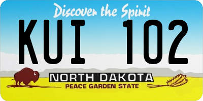 ND license plate KUI102