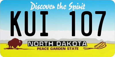 ND license plate KUI107