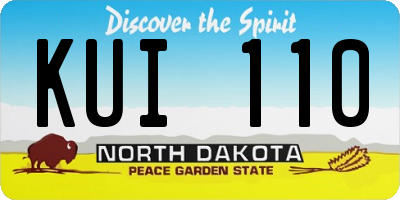 ND license plate KUI110