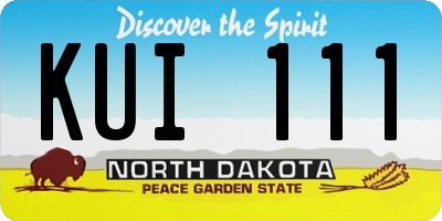 ND license plate KUI111
