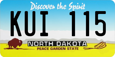 ND license plate KUI115