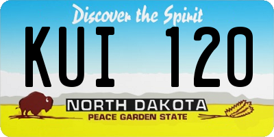 ND license plate KUI120