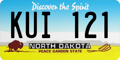 ND license plate KUI121