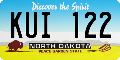 ND license plate KUI122