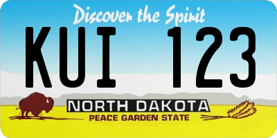 ND license plate KUI123