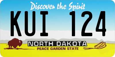 ND license plate KUI124
