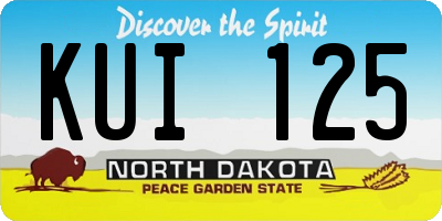 ND license plate KUI125