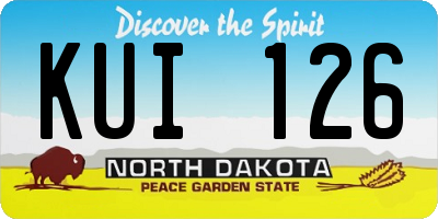 ND license plate KUI126