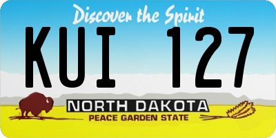 ND license plate KUI127