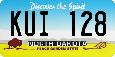 ND license plate KUI128
