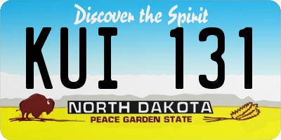 ND license plate KUI131