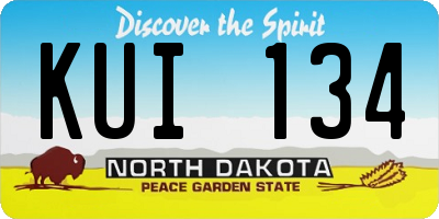ND license plate KUI134