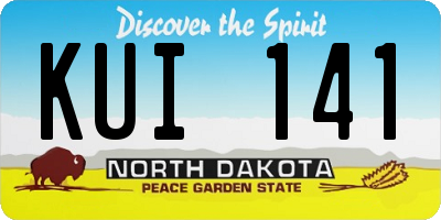 ND license plate KUI141