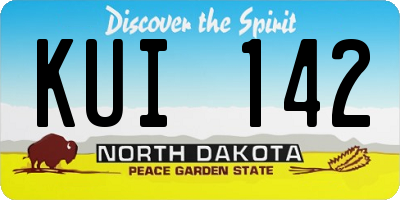 ND license plate KUI142
