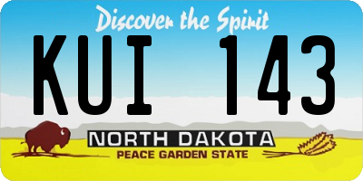 ND license plate KUI143