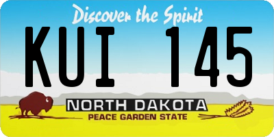 ND license plate KUI145