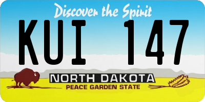 ND license plate KUI147
