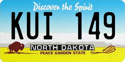 ND license plate KUI149