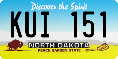 ND license plate KUI151