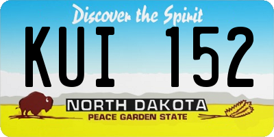ND license plate KUI152