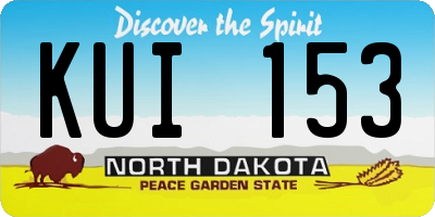 ND license plate KUI153
