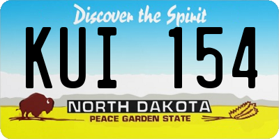 ND license plate KUI154