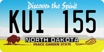 ND license plate KUI155