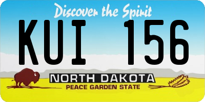 ND license plate KUI156
