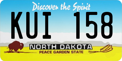ND license plate KUI158