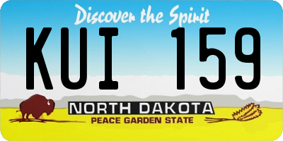 ND license plate KUI159