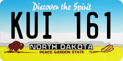 ND license plate KUI161