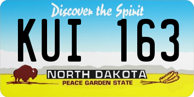 ND license plate KUI163
