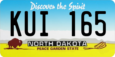 ND license plate KUI165