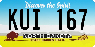ND license plate KUI167