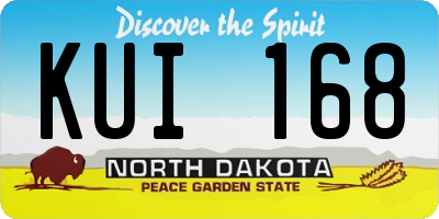 ND license plate KUI168
