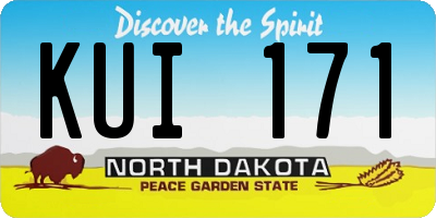 ND license plate KUI171