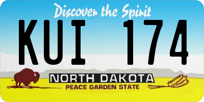 ND license plate KUI174