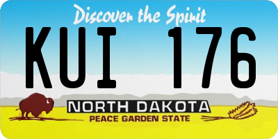 ND license plate KUI176