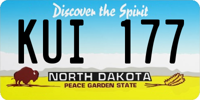 ND license plate KUI177