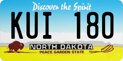 ND license plate KUI180