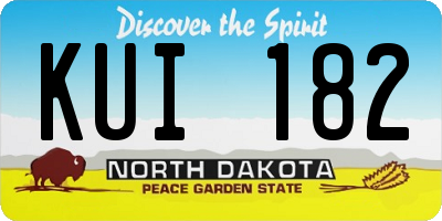 ND license plate KUI182