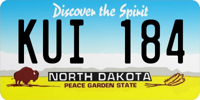 ND license plate KUI184