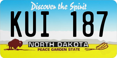 ND license plate KUI187
