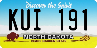 ND license plate KUI191