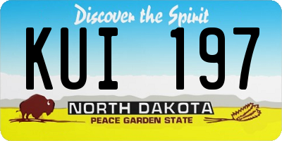 ND license plate KUI197