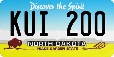 ND license plate KUI200